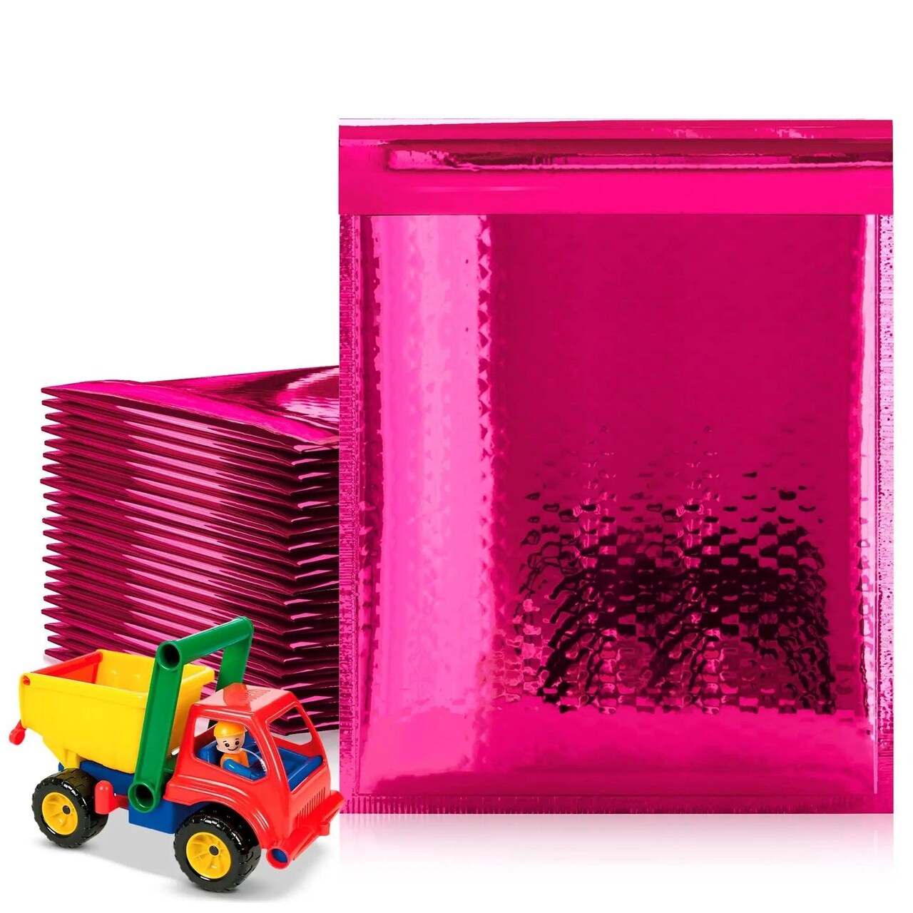 Hot Pink Bubble Mailers 8.5 x 11 Pack of 25 Padded Cushion Mailing Envelopes 8 1/2 x 11 Shipping Bags with Peel and Seal Glamour Hot Pink Metallic Foiled Bag for Mailing Packing